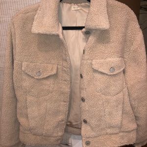 Faux fur sherpa trucker jacket